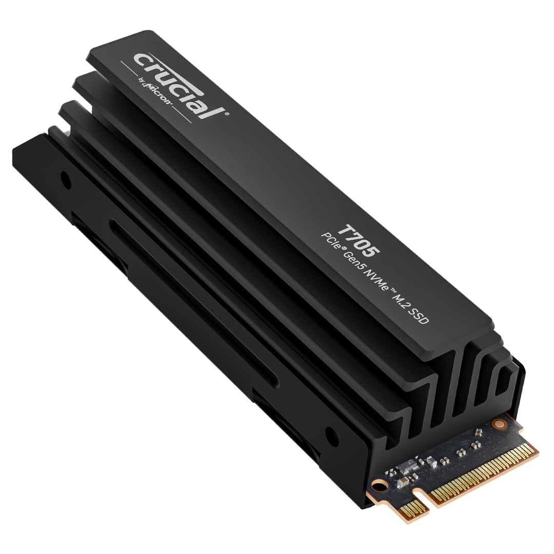 Crucial T705 1TB SSD PCIe Gen5 NVMe M.2 mit Kühlkörper