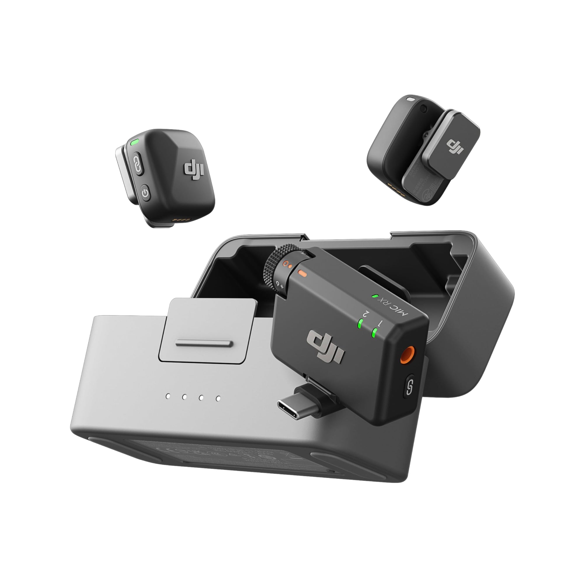 DJI Mic Mini kabelloses Lavalier Mikrofon mit 2 Sendern und 1 Empfänger