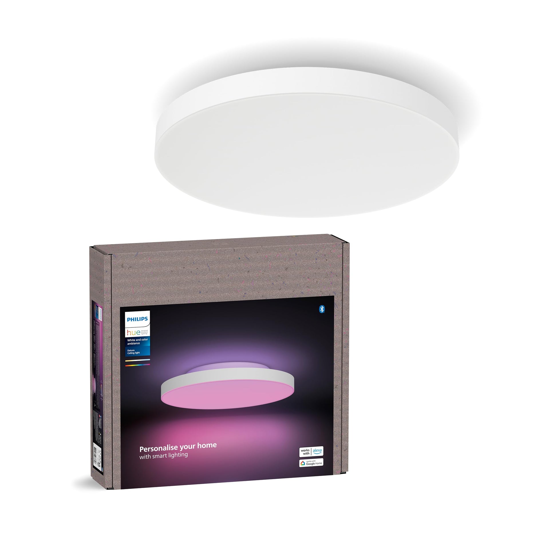 Philips Hue Datura Deckenleuchte, rund, Ø38,4 cm, weiß