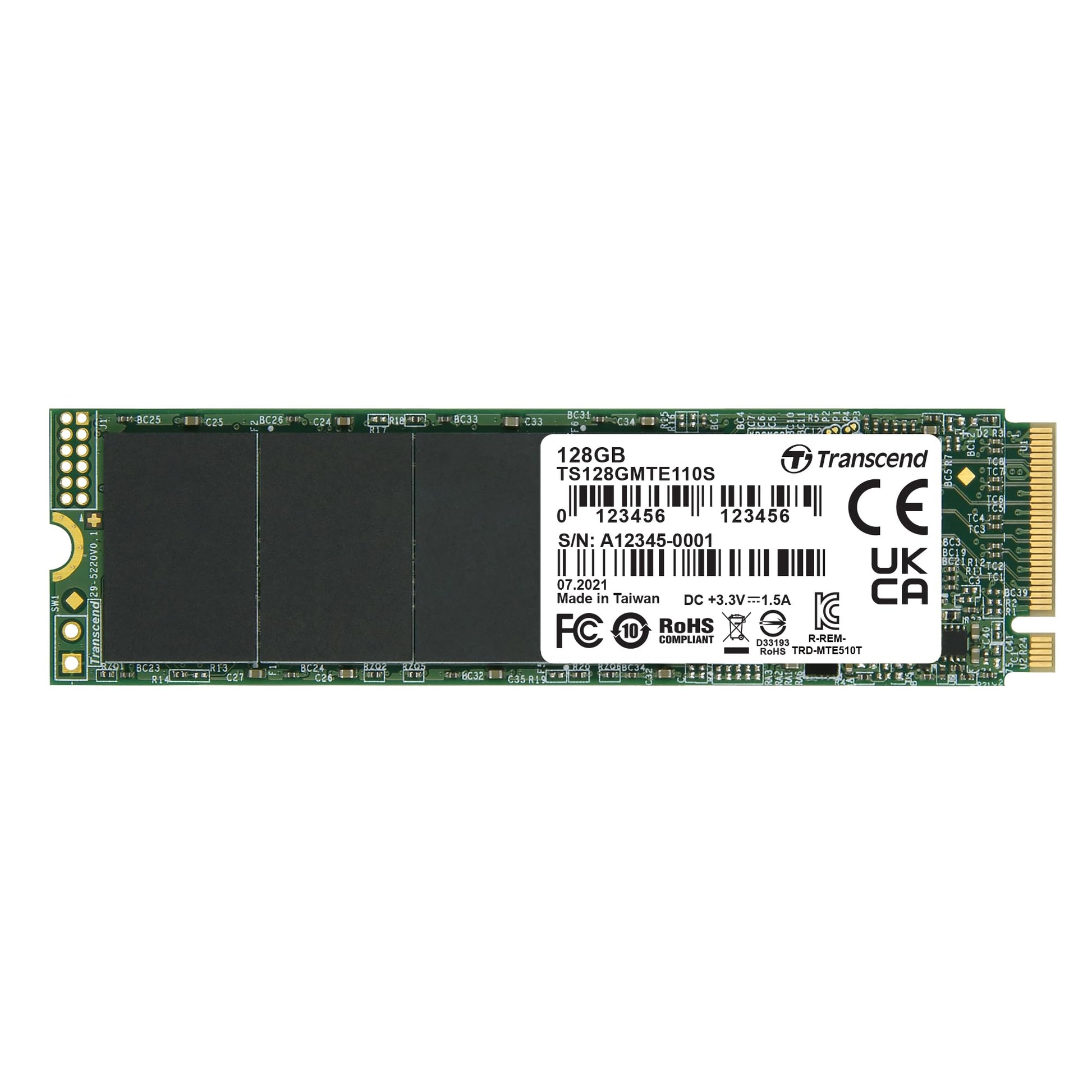 Transcend MTE110S 128GB NVMe PCIe Gen3 x4 M.2 interne SSD