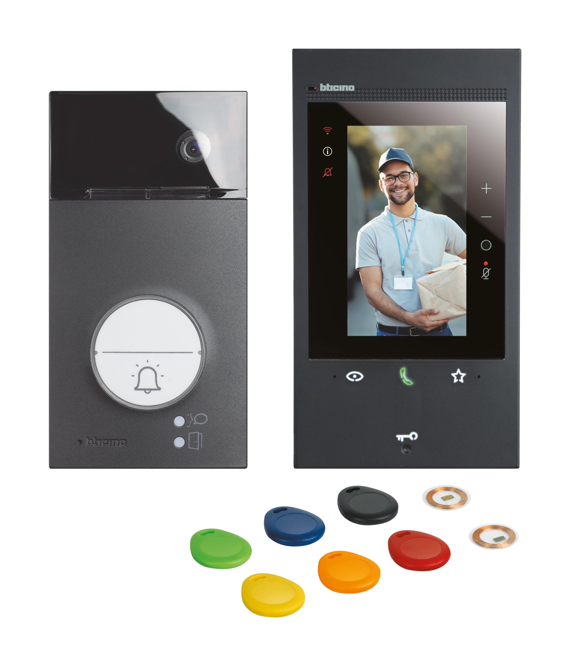 Bticino Classe 300EOS mit Alexa und Linea 3000 Außenstelle in Schwarz