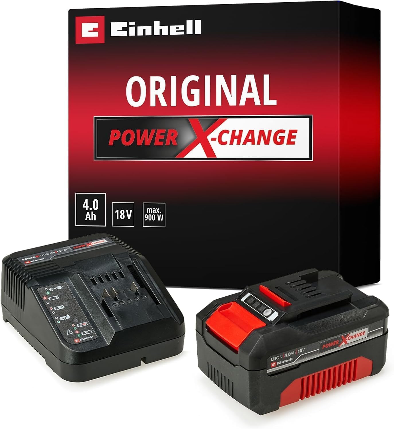 Einhell Power X-Change Starter Kit mit 18V 4,0 Ah Akku und Ladegerät