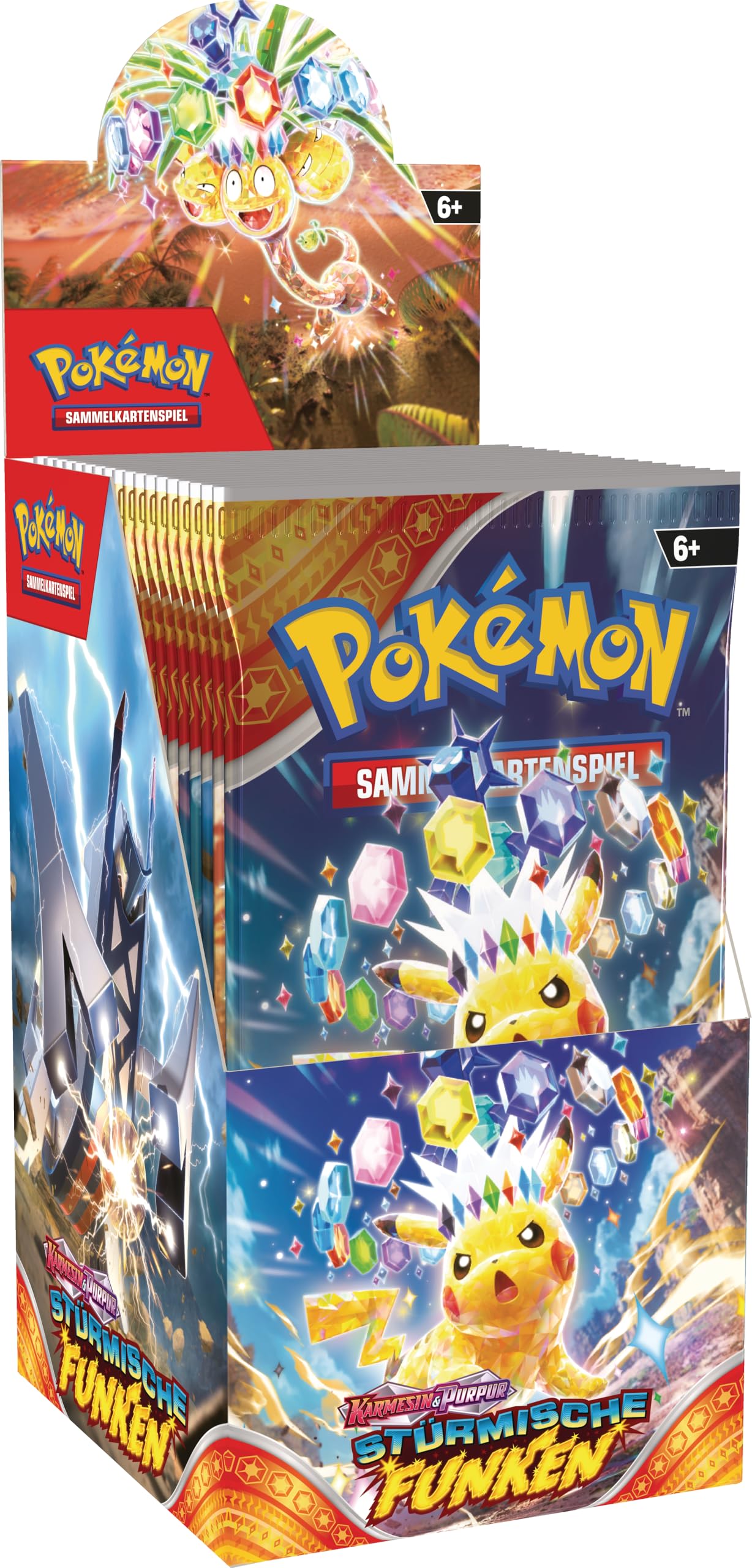 Pokémon Karmesin & Purpur Stürmische Funken Boosterpack-Display