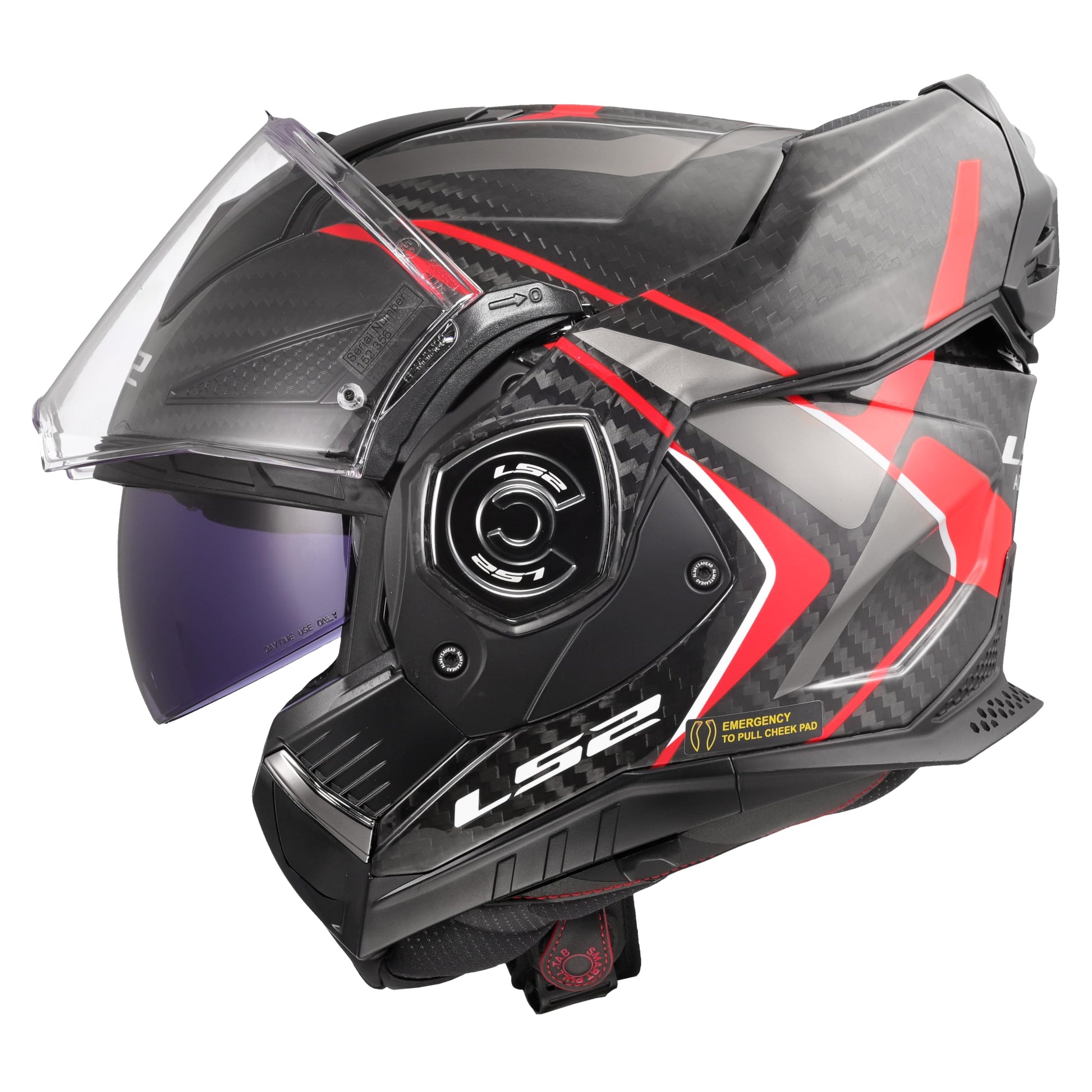 LS2 ADVANT X Carbon Modularhelm in Gloss Red, Größe XS